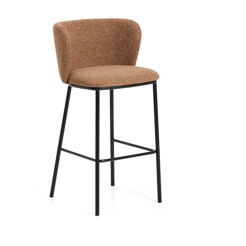 Čalouněná barová židle v terakotové barvě (výška sedáku 75 cm) Ciselia – Kave Home Kave Home