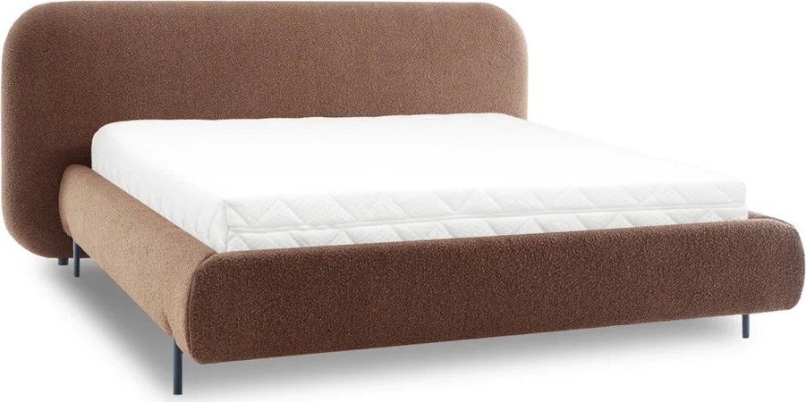 Čalouněná dvoulůžková postel s úložným prostorem s roštem 160x200 cm v terakotové barvě Pointt – ELTAP ELTAP