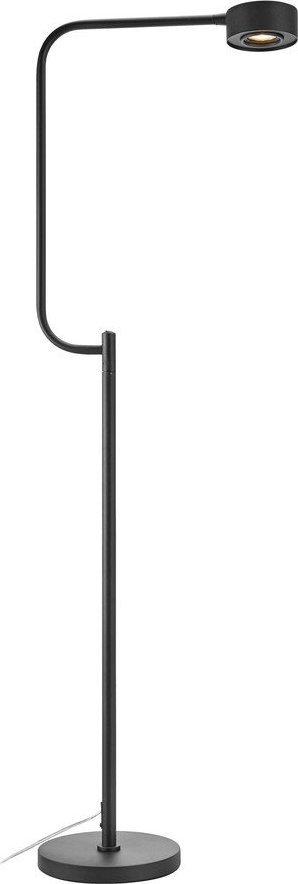 Černá LED stmívatelná stojací lampa s kovovým stínidlem (výška 130 cm) Hugo – Markslöjd Markslöjd