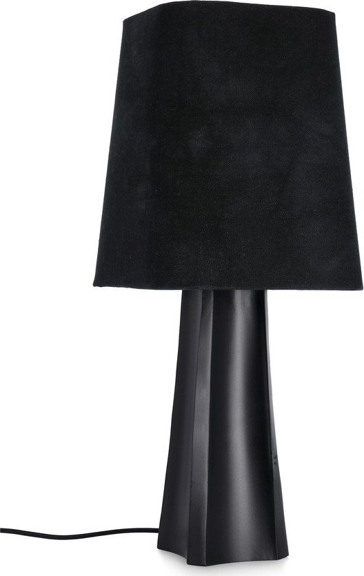 Černá kovová stolní lampa s textilním stínidlem (výška 61 cm) Tripura – Bizzotto Bizzotto