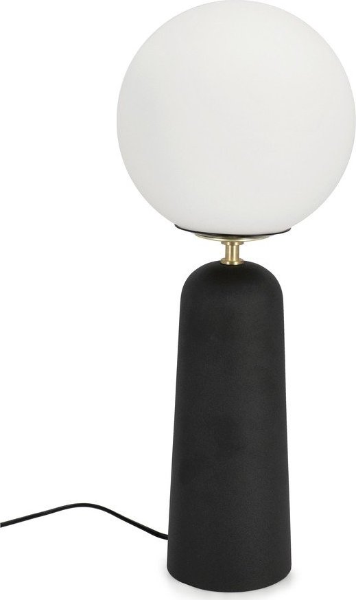 Černá kovová stolní lampa se skleněným stínidlem (výška 51 cm) Delphine – Bizzotto Bizzotto