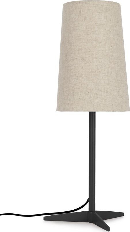 Černá/béžová kovová stolní lampa s textilním stínidlem (výška 60 cm) Assam – Bizzotto Bizzotto