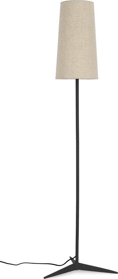Černá/béžová stojací lampa s textilním stínidlem (výška 166 cm) Assam – Bizzotto Bizzotto