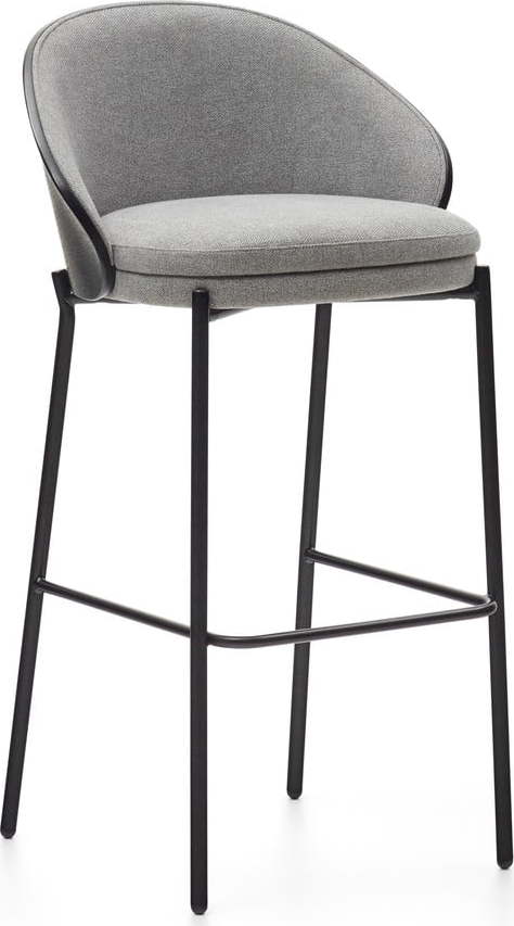 Černá/šedá barová židle (výška sedáku 77 cm) Eamy – Kave Home Kave Home
