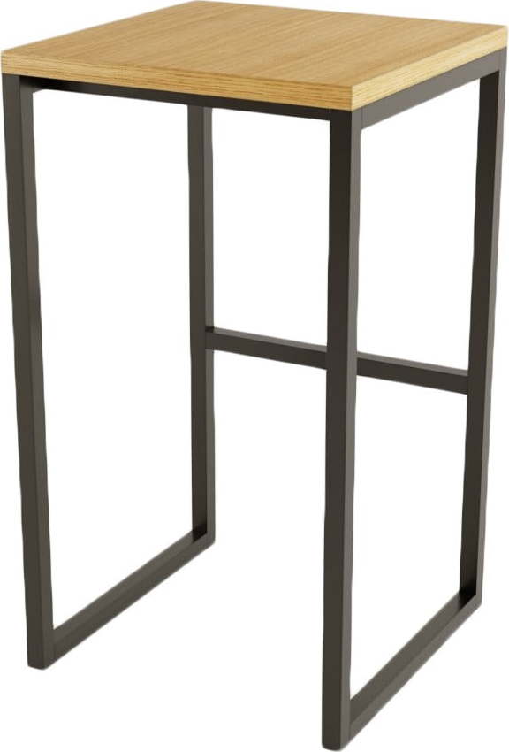 Černá/v přírodní barvě barová stolička v dekoru dubu Frame – Woodman Woodman