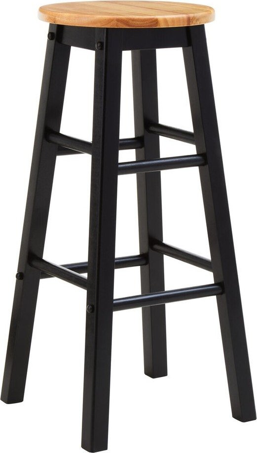 Černá/v přírodní barvě barová stolička z kaučukového dřeva (výška sedáku 74 cm) Chester – Premier Housewares Premier Housewares