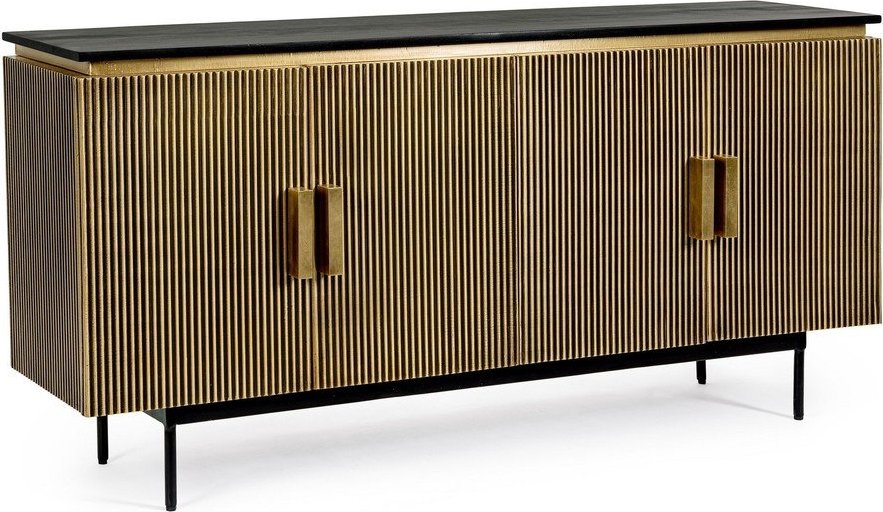 Černá/v přírodní barvě komoda 160x80x40 cm Virat – Bizzotto Bizzotto