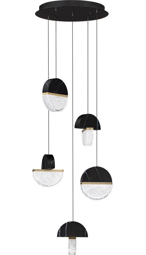 Černé kovové LED stmívatelné závěsné svítidlo ø 46 cm Dorin – Nova Luce Nova Luce