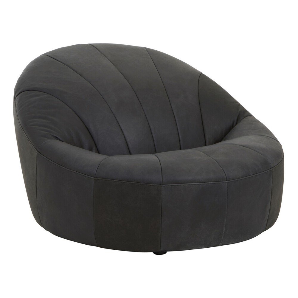 Černé kožené křeslo Hoxton – Premier Housewares Premier Housewares