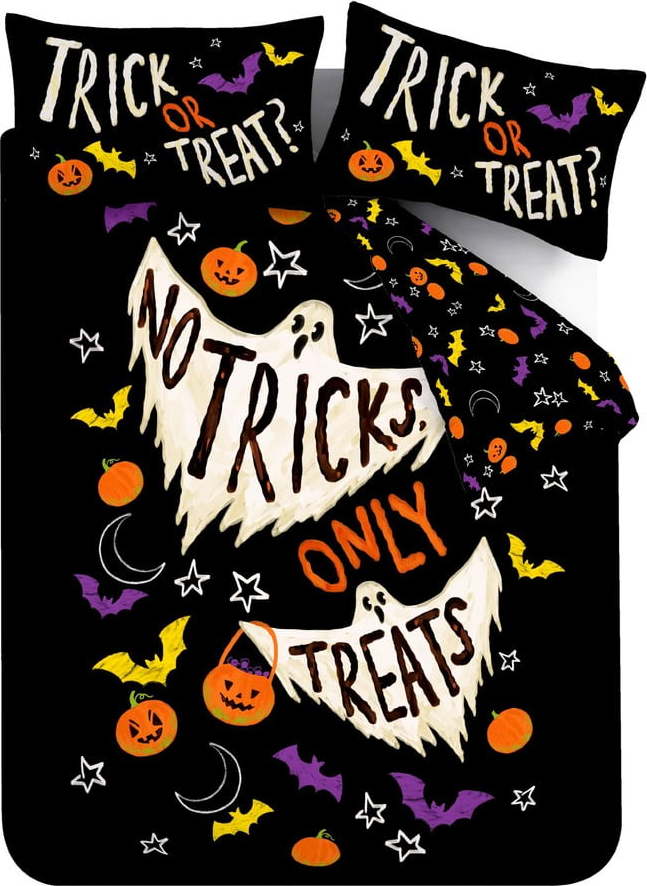 Černé povlečení na jednolůžko 135x200 cm Halloween Trick or Treat – Catherine Lansfield Catherine Lansfield