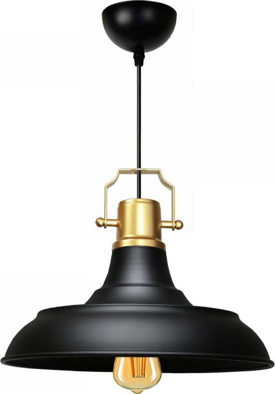Černé závěsné svítidlo s kovovým stínidlem ø 25 cm Tarsus – Opviq lights Opviq lights