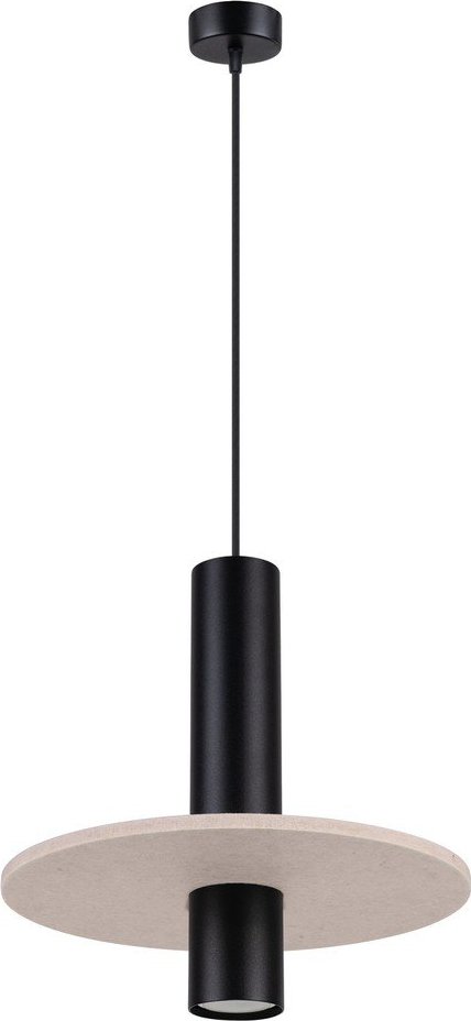 Černé/béžové kovové závěsné svítidlo ø 30 cm Olisa – Sollux Sollux