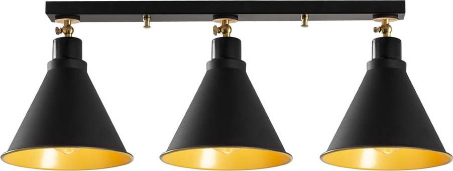 Černé/ve zlaté barvě stropní svítidlo s kovovým stínidlem ø 20 cm Tramino – Opviq lights Opviq lights