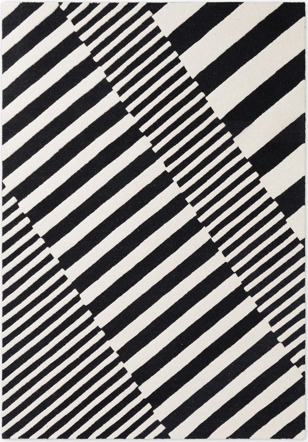 Černobílý ručně tkaný vlněný koberec 200x290 cm Stryve Flux – Elle Decoration Elle Decoration