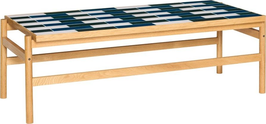 Černobílý/v přírodní barvě konferenční stolek v dekoru dubu 61x132 cm Motif – Hübsch Hübsch