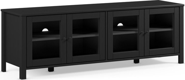 Černý TV stolek z borovicového dřeva 150x50x40 cm Alessandra – Marckeric Marckeric