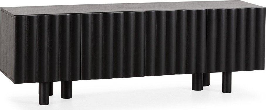 Černý TV stolek z mangového dřeva 160x55x40 cm Tamira – MOME Mome