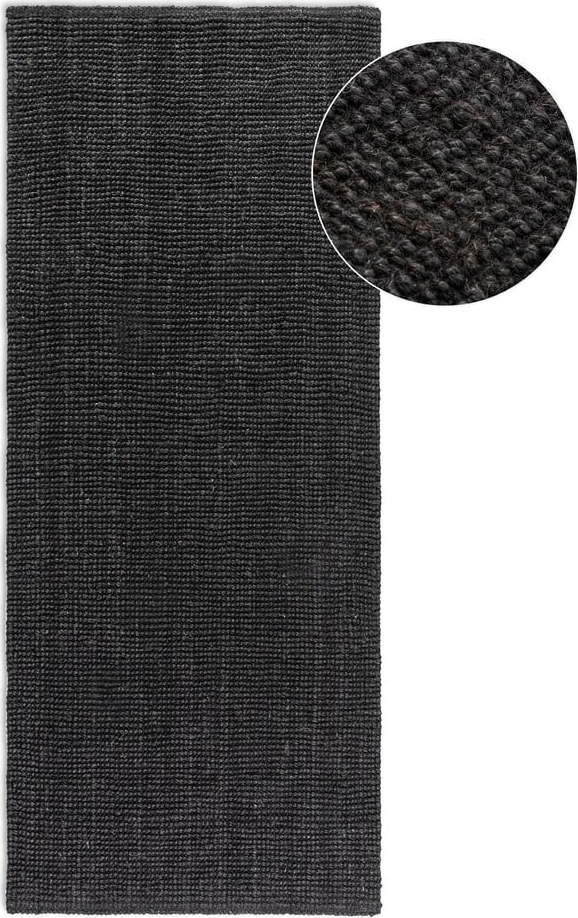 Černý jutový běhoun 80x200 cm Bouclé – Hanse Home Hanse Home