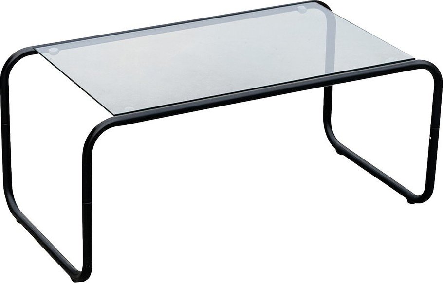 Černý konferenční stolek se skleněnou deskou 40x80 cm Ventana – Leitmotiv Leitmotiv