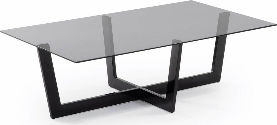 Černý konferenční stolek se skleněnou deskou 70x120 cm Plam – Kave Home Kave Home