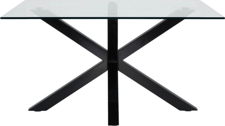 Černý konferenční stolek se skleněnou deskou 70x130 cm Argo – Kave Home Kave Home