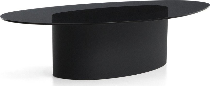 Černý konferenční stolek se skleněnou deskou 81x140 cm Olir – Kave Home Kave Home