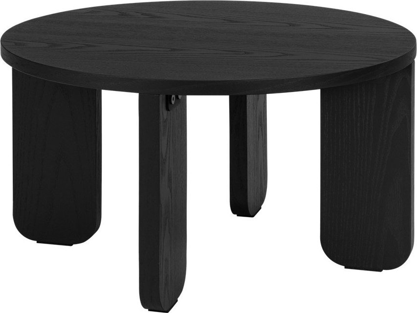 Černý kulatý konferenční stolek s deskou v dubovém dekoru ø 55 cm Kuvu – noo.ma NOO.MA