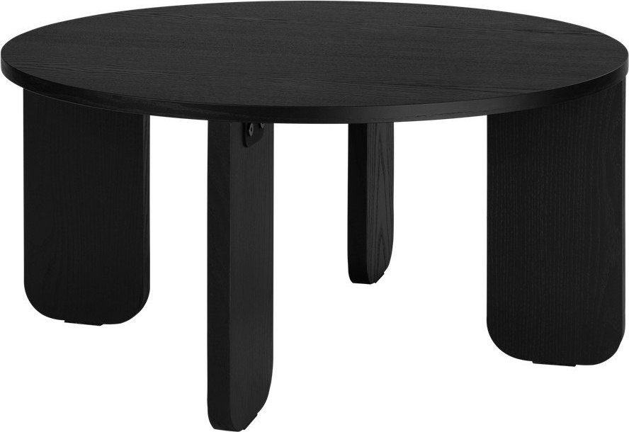 Černý kulatý konferenční stolek s deskou v dubovém dekoru ø 75 cm Kuvu – noo.ma NOO.MA