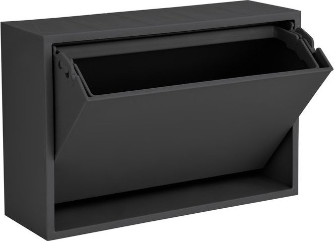 Černý nástěnný odpadkový koš z recyklovaného plastu Mini Box – ReCollector Recollector