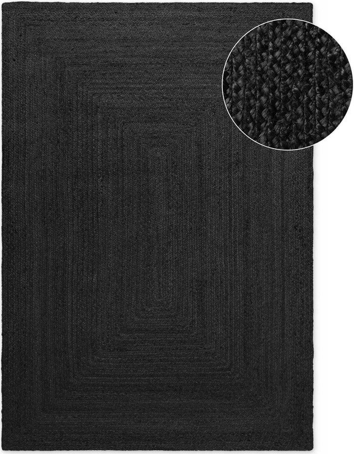 Černý oboustranný/ručně tkaný jutový koberec 200x300 cm Juno – Hanse Home Hanse Home