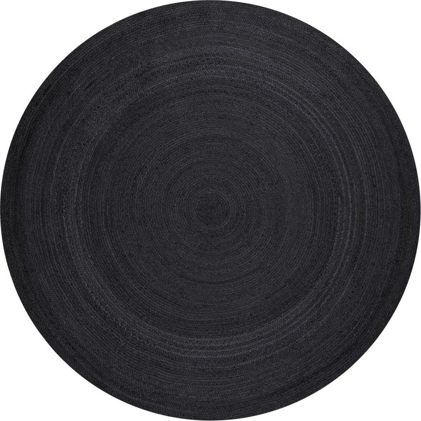 Černý oboustranný/ručně tkaný jutový kulatý koberec ø 200 cm Braided – Hanse Home Hanse Home