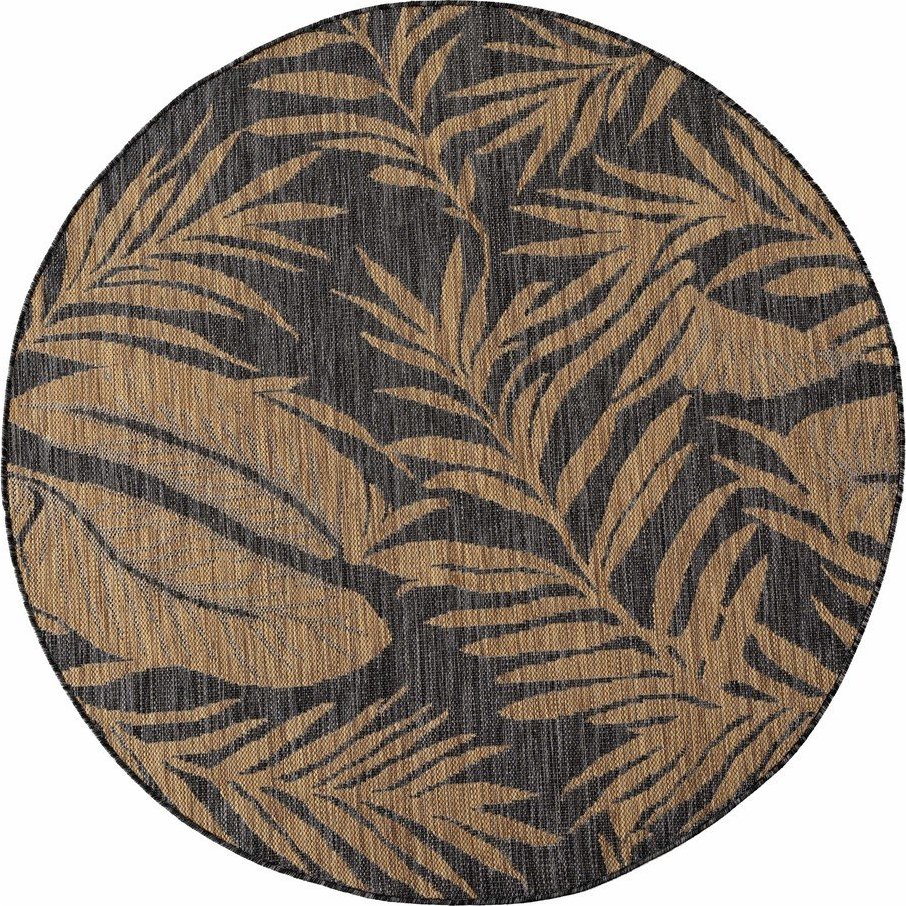 Černý/hnědý kulatý vnitřní a venkovní koberec ø 80 cm Mira 1451 – Ayyildiz Carpets Ayyildiz Carpets