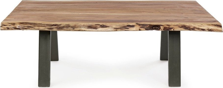 Černý/v přírodní barvě konferenční stolek s deskou z akácie 65x115 cm Aron – Bizzotto Bizzotto
