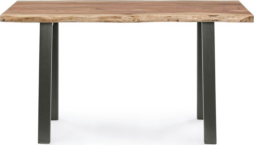 Černý/v přírodní barvě konzolový stolek s deskou z akácie 45x130 cm Aron – Bizzotto Bizzotto