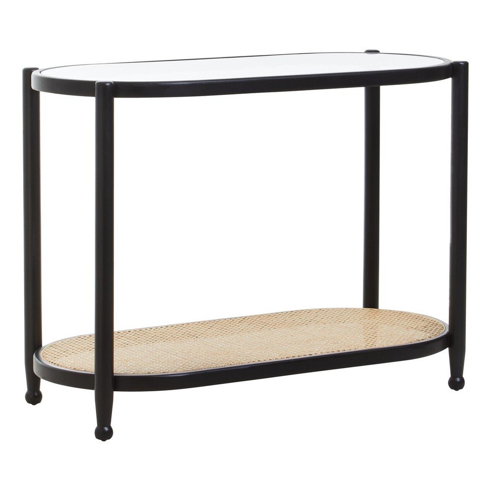 Černý/v přírodní barvě konzolový stolek se skleněnou deskou 49x100 cm Cebu – Premier Housewares Premier Housewares