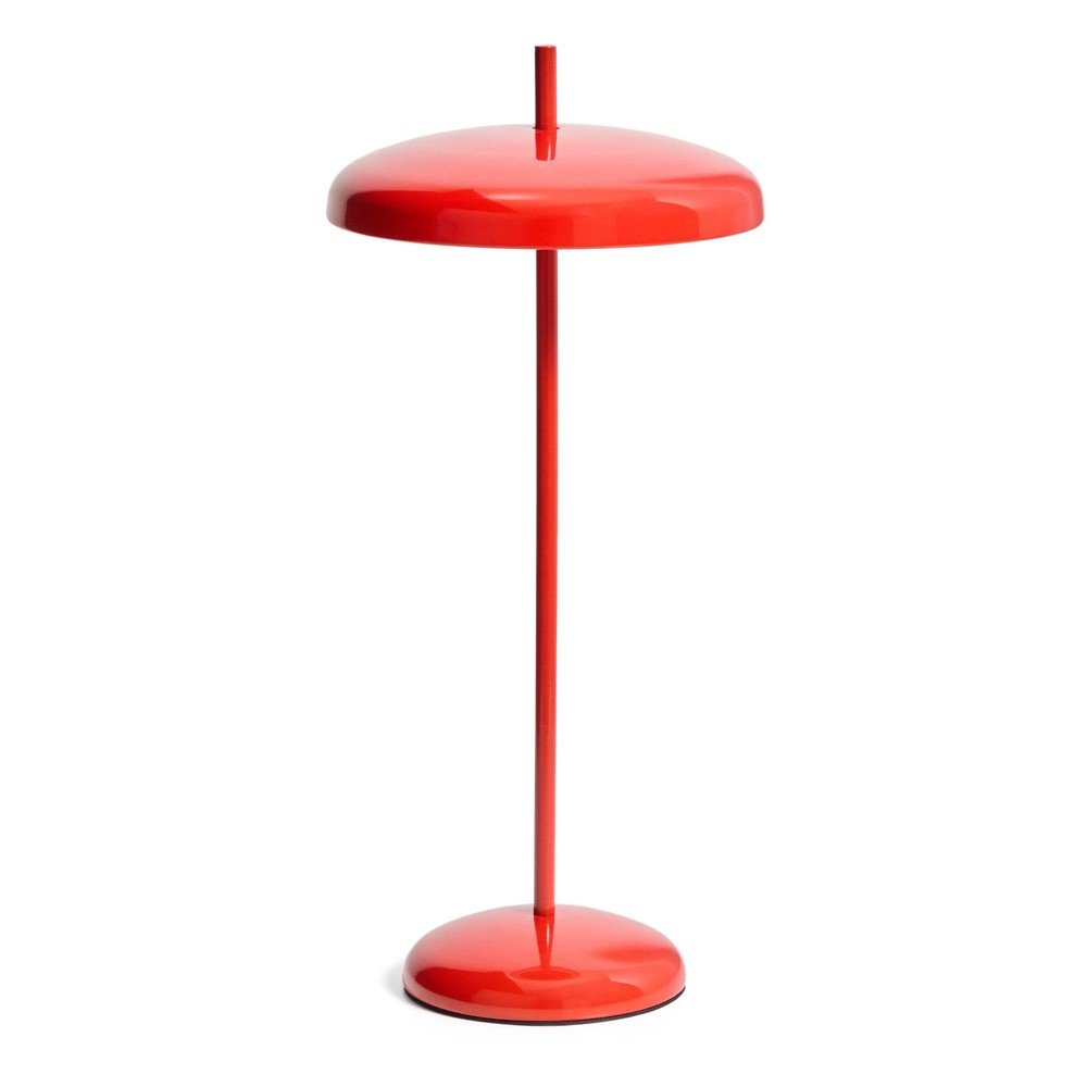 Červená LED stmívatelná stolní lampa s kovovým stínidlem (výška 35 cm) Porte – Kave Home Kave Home
