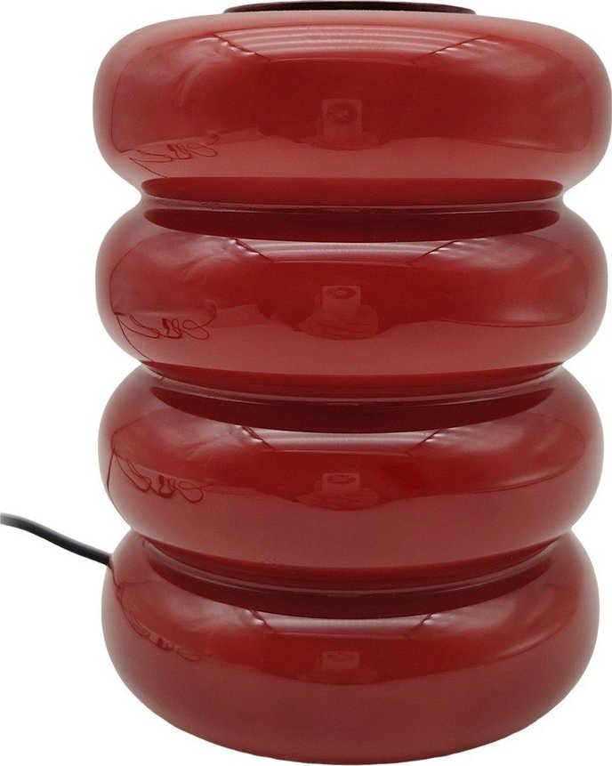 Červená skleněná LED stolní lampa (výška 16