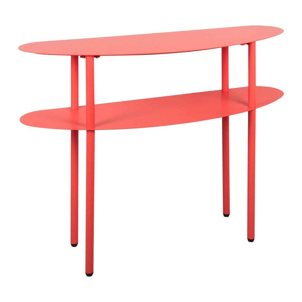 Červený kovový konzolový stolek 28x90 cm Cool Retro – Leitmotiv Leitmotiv