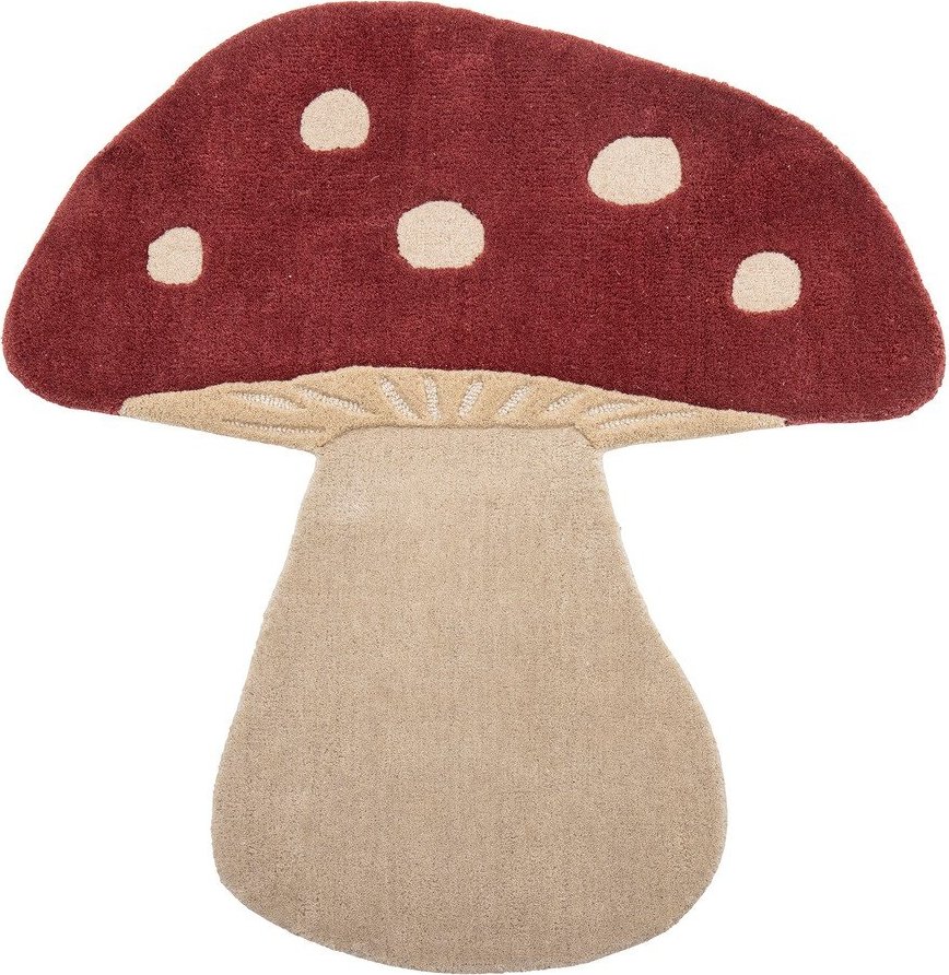 Červený vlněný dětský koberec 85x90 cm Mushroom – Bloomingville Mini Bloomingville Mini