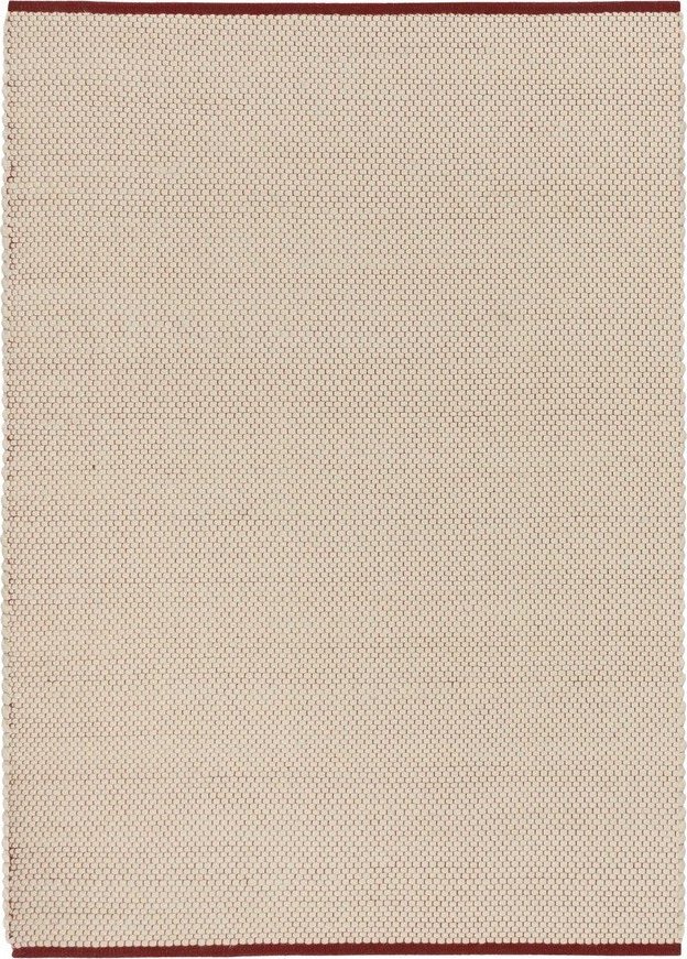 Červený/béžový ručně tkaný vlněný koberec 170x240 cm Lenu – noo.ma NOO.MA
