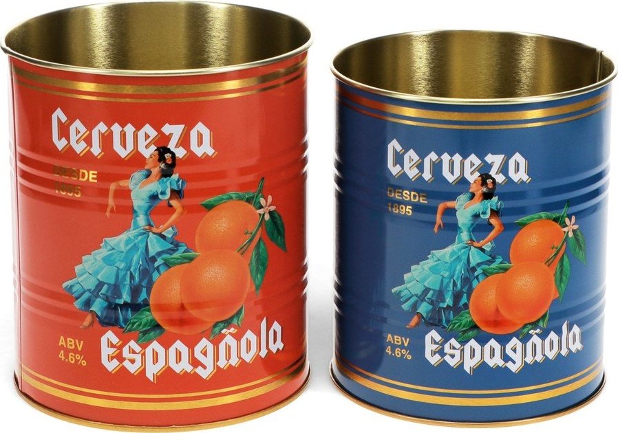 Dekorativní cínové úložné boxy v sadě 2 ks ø 11x13 cm Cerveza Española – Rex London Rex London