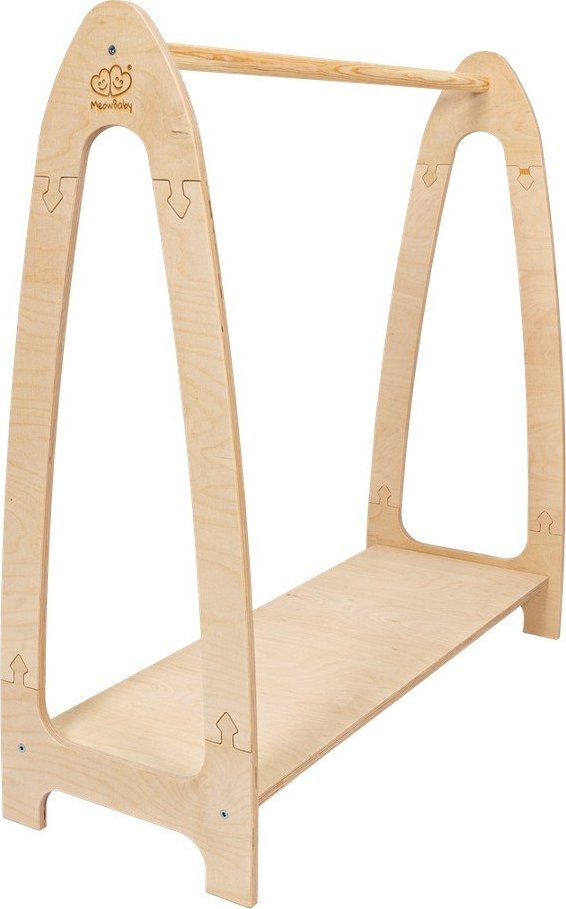 Dětský věšák v dekoru borovice v přírodní barvě 60x96 cm Montessori – Meowbaby MeowBaby