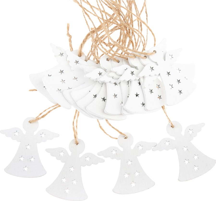 Dřevěné vánoční ozdoby v sadě 18 ks 5 cm Angels – Dakls Dakls