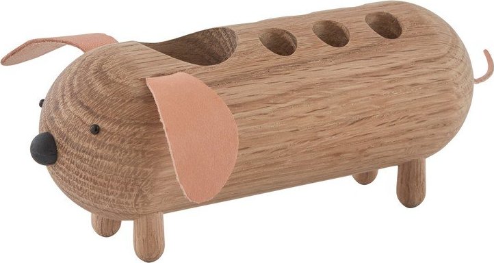 Dřevěný organizér na psací potřeby v přírodní barvě Eddie Dog – OYOY Mini OYOY MINI
