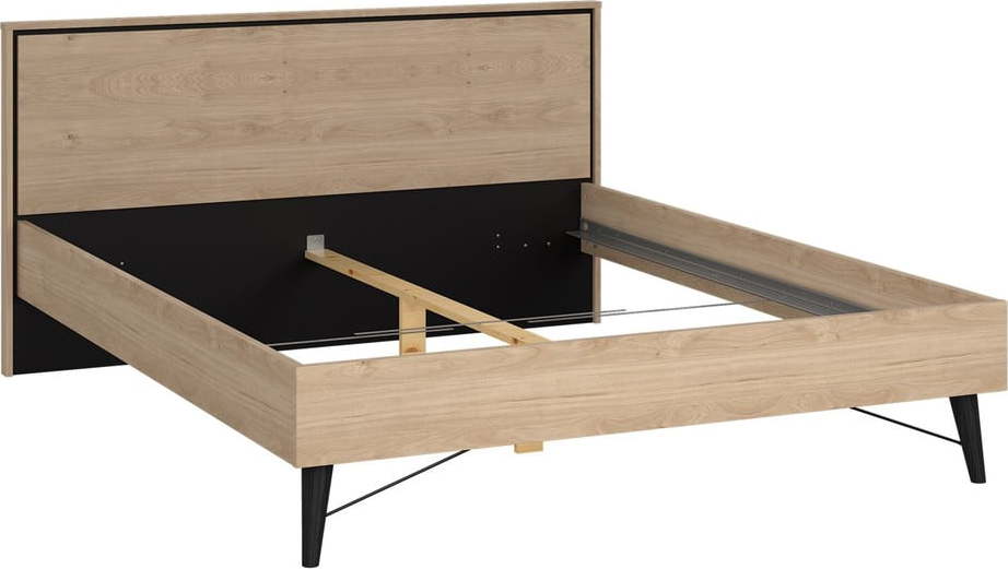 Dvoulůžková postel v dekoru dubu v přírodní barvě 180x200 cm Ry – Tvilum Tvilum