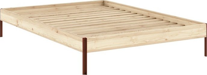 Dvoulůžková postel z borovicového dřeva bez čela s roštem 140x200 cm v přírodní barvě Core – Karup Design Karup