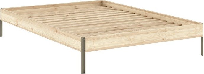Dvoulůžková postel z borovicového dřeva bez čela s roštem 180x200 cm v přírodní barvě Core – Karup Design Karup