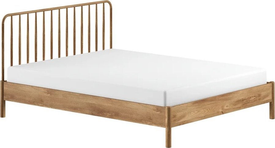 Dvoulůžková postel z dubového dřeva bez roštu 160x200 cm v přírodní barvě Olive Spindle – Vipack Vipack