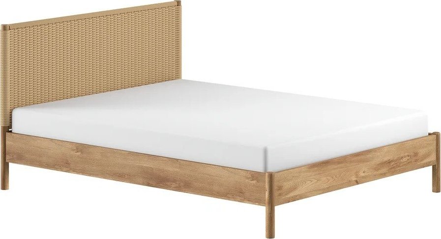 Dvoulůžková postel z dubového dřeva bez roštu 180x200 cm v přírodní barvě Olive Rope – Vipack Vipack