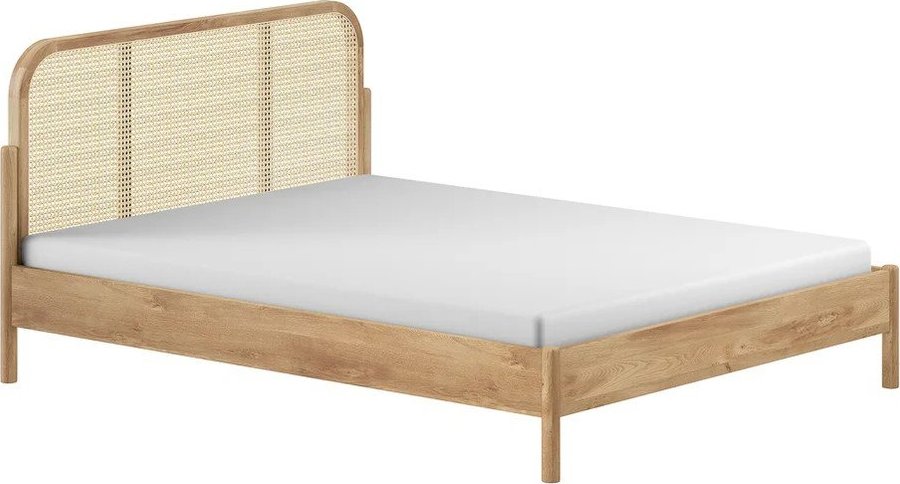 Dvoulůžková postel z dubového dřeva bez roštu 180x200 cm v přírodní barvě Olive Rotan – Vipack Vipack